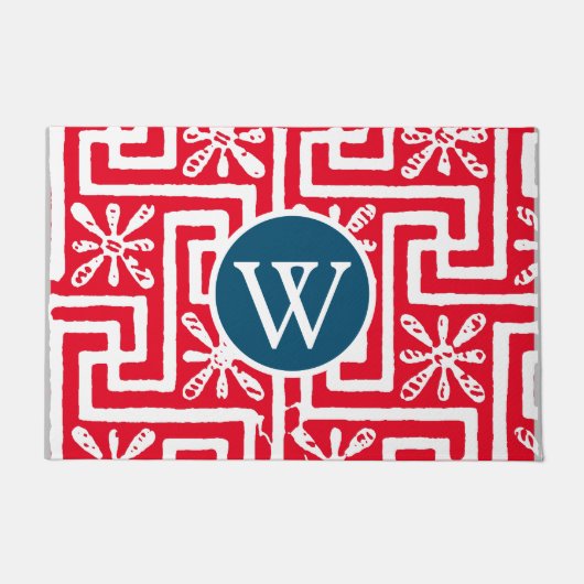 Der Power der Farben Rot und Blau Graue Schlüssel Fußmatte (Vorderseite)