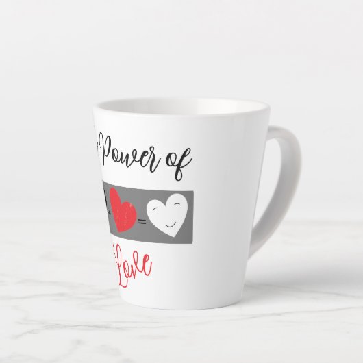 Der Power der Liebe Schwarz-Weiß-Herzen Milchtasse (Rechte Ecke)