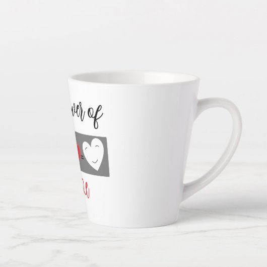 Der Power der Liebe Schwarz-Weiß-Herzen Milchtasse (Rechts)