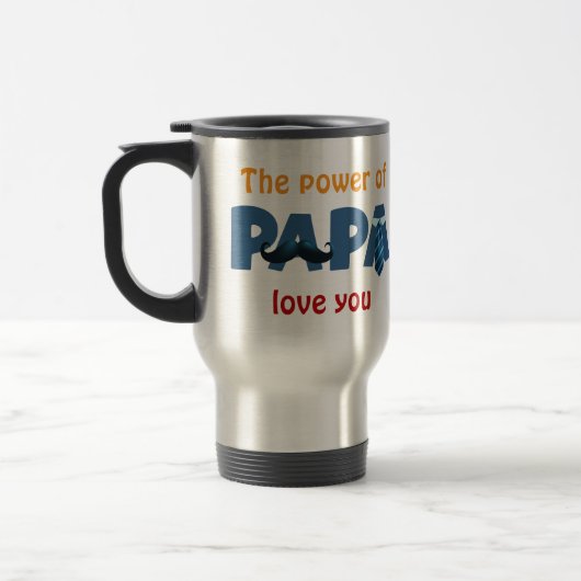 Der Power der Papa Reisebecher (Links)