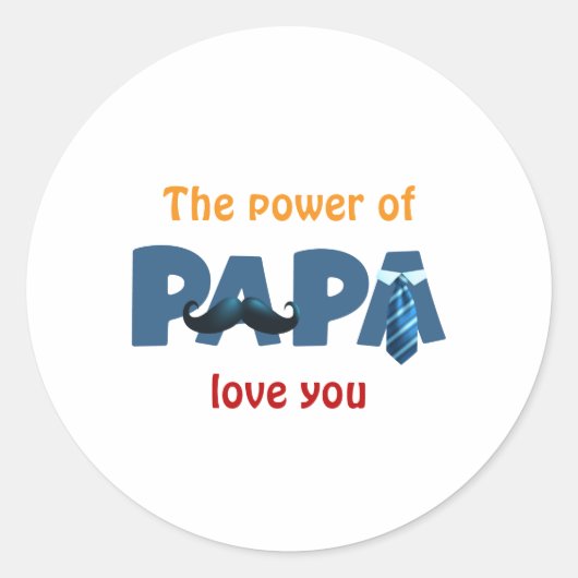 Der Power der Papa Runder Aufkleber (Vorderseite)