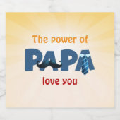 Der Power der Papa Schaumweinetikett (Einzelnes Label)