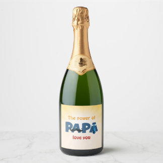 Der Power der Papa Schaumweinetikett