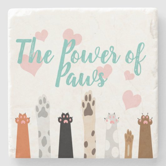 Der Power der Paws Steinuntersetzer (Vorderseite)