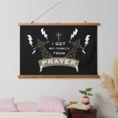 Der Power des Gebets Wandteppich Mit Holzrahmen (Schlafzimmer)