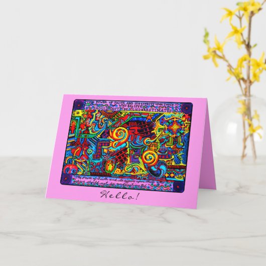 Der Power des Glaubens La Fuerza de la Fe Hello Karte (Gelbe Blume)