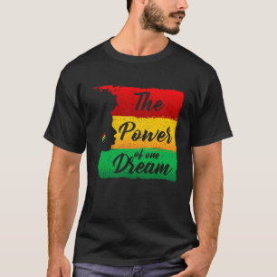 Der Power von 1 Dream Black History Month Red Gold T-Shirt