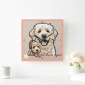 "Der Power von Haustieren" Quadratische Wanduhr (Zuhause)