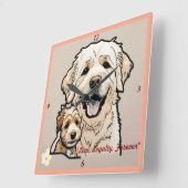 "Der Power von Haustieren" Quadratische Wanduhr (Winkel)