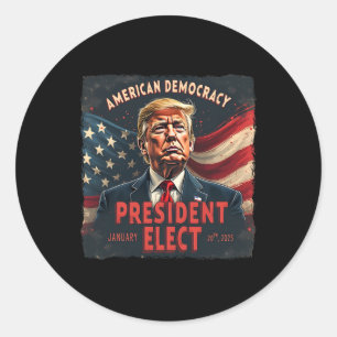 Der Präsident der amerikanischen Demokratie wählt  Runder Aufkleber