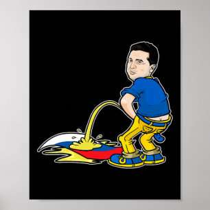 Der Präsident der Ukraine, Zelensky, Legende, pink Poster