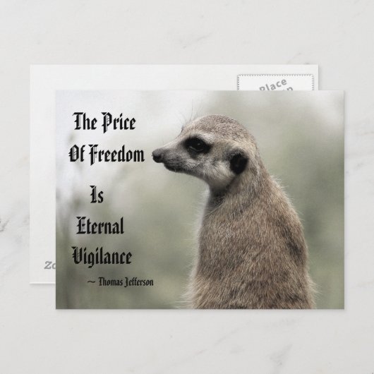 Der Preis der Freiheit ist ewige Wachsamkeit - Zit Postkarte (Vorne/Hinten)