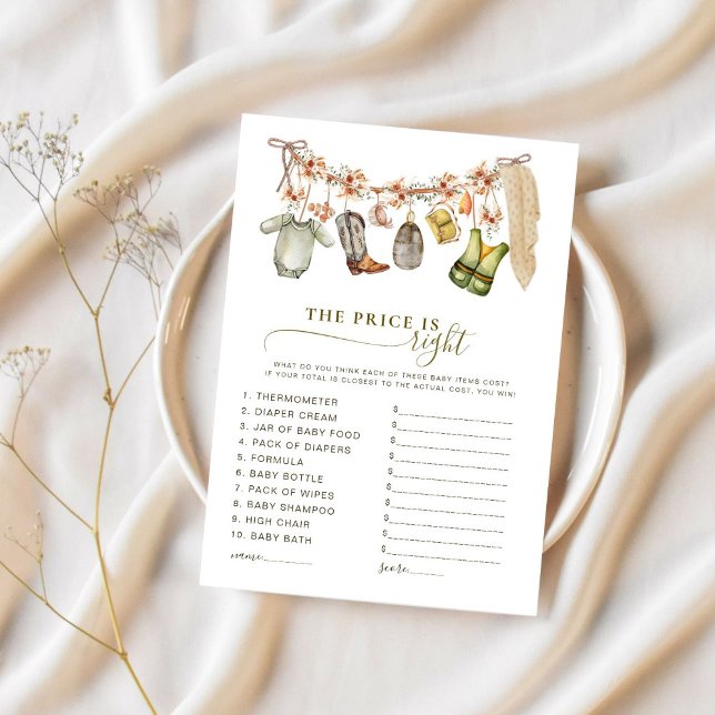 Der Preis ist das richtige Baby Duschspiel (Von Creator hochgeladen)