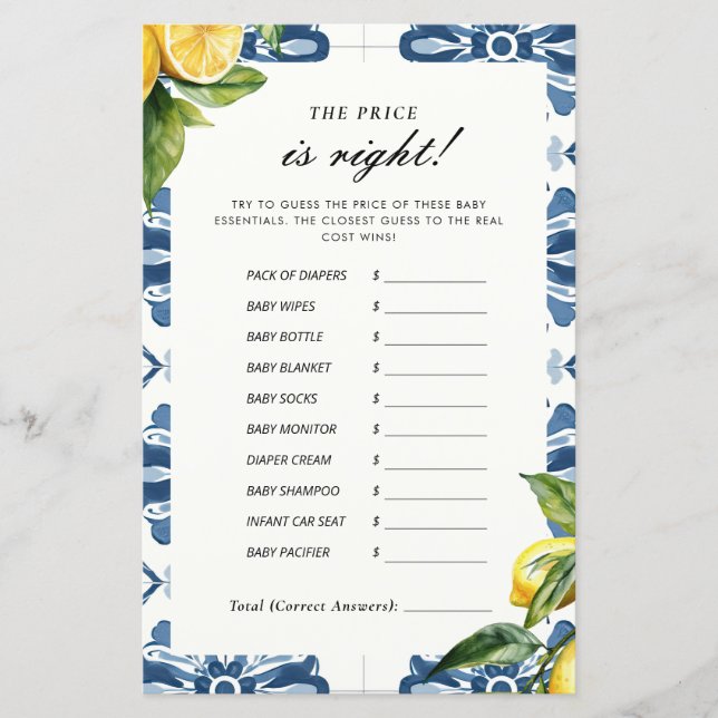 Der Preis ist das richtige Lemon Positano Baby Dus (Vorderseite)