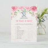 Der Preis ist das richtige pinkfarbene Elephant Ba Einladung (Stehend Vorderseite)