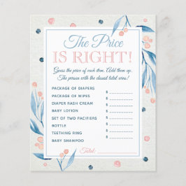 Der Preis ist richtig Spiel, Baby Dusche, blau, ro Flyer