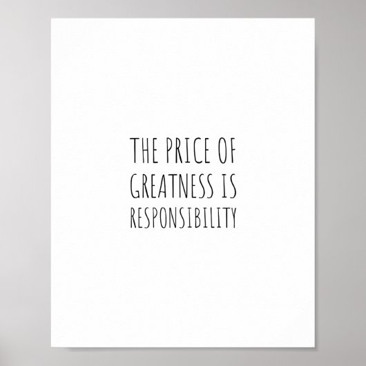 Der Preis von Größe ist Verantwortung Poster (Vorne)