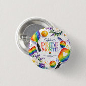 Der Pride Pickleball Regenbogen thematisiert Button (Vorne & Hinten)