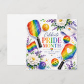 Der Pride Pickleball Regenbogen thematisiert Save The Date (Vorne/Hinten)