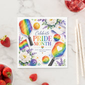 Der Pride Pickleball Regenbogen thematisiert Serviette (Beispiel)