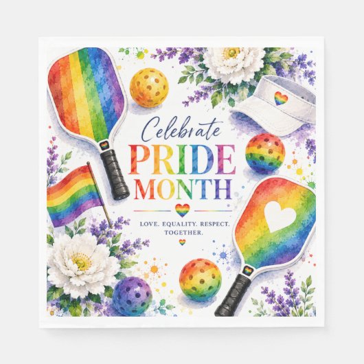 Der Pride Pickleball Regenbogen thematisiert Serviette (Vorderseite)