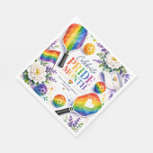 Der Pride Pickleball Regenbogen thematisiert Serviette (Ecke)