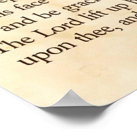 Der Priestersegen auf Hebräisch und Englisch Poster (Ecke)