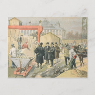 Der Prinz von Wales, der das Gebäude besucht Postkarte