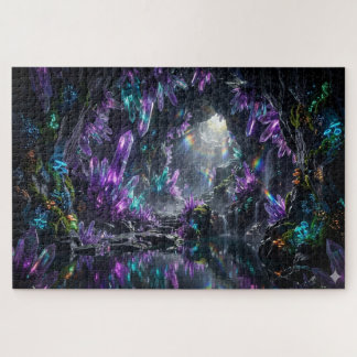 Der prismatische Kern: Leuchtende Kristallhöhle Puzzle