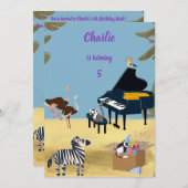 Der Prodigy-Lemur-KlavierGeburtstag Einladung (Vorne/Hinten)