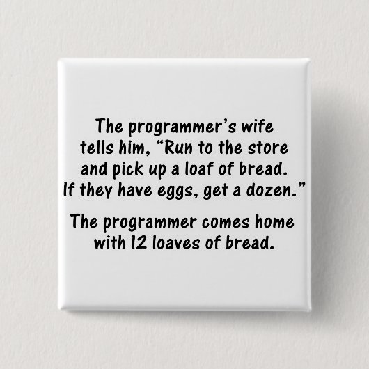 Der Programmierer und seine Ehefrau - an zweiter Button (Vorderseite)