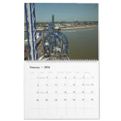 Der Promenaden-Vergnügens-Pier Galveston Texas Kalender (Feb 2026)