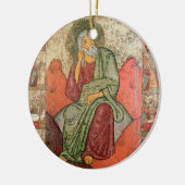 Der Prophet Elija, Pskov-Schule (Platte) Keramikornament (Links)