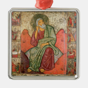 Der Prophet Elija, Pskov-Schule (Platte) Ornament Aus Metall