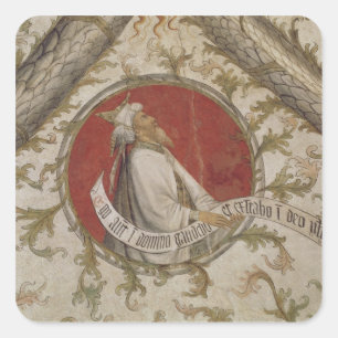 Der Prophet Habakkuk, vom Loggia d'Annunciazi Quadratischer Aufkleber