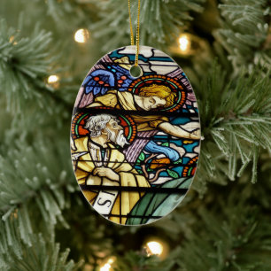 Der Prophet Jesaja im Buntglasfenster Keramik Ornament