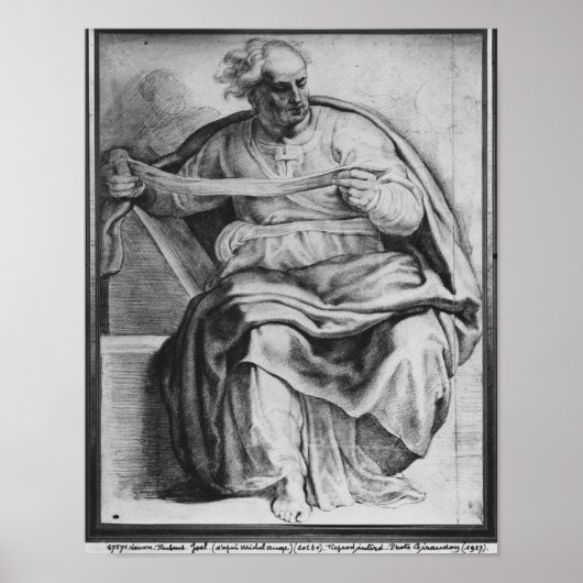 Der Prophet Joel nach Michangelo Buonarroti Poster (Vorne)