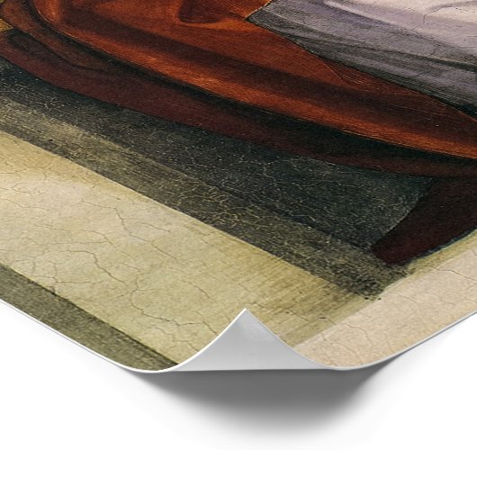 Der Prophet Joel, Sixtinische Kapelle von Michelan Poster (Ecke)