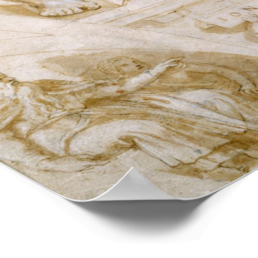 Der Prophet Jona und zwei zerstörte Lunettes Poster (Ecke)