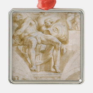 Der Prophet Jonas und zwei zerstörte Lunettes Silbernes Ornament