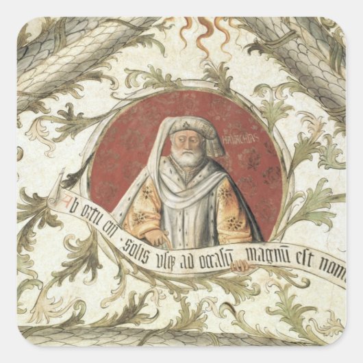 Der Prophet Malachi von der Loggia d'Annunciazio Quadratischer Aufkleber (Vorderseite)