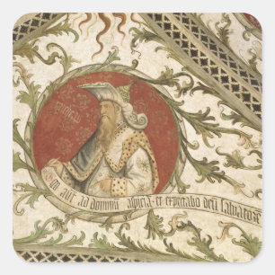 Der Prophet Micah, vom Loggia d'Annunciazione Quadratischer Aufkleber
