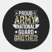 Der Proud Army National Guard Brother Veterans Day Runder Aufkleber (Vorderseite)