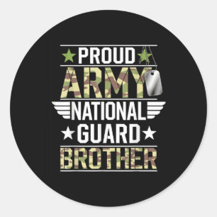 Der Proud Army National Guard Brother Veterans Day Runder Aufkleber