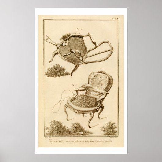 Der Prozess der Polsterung eines Stuhls, aus dem ' Poster (Vorne)