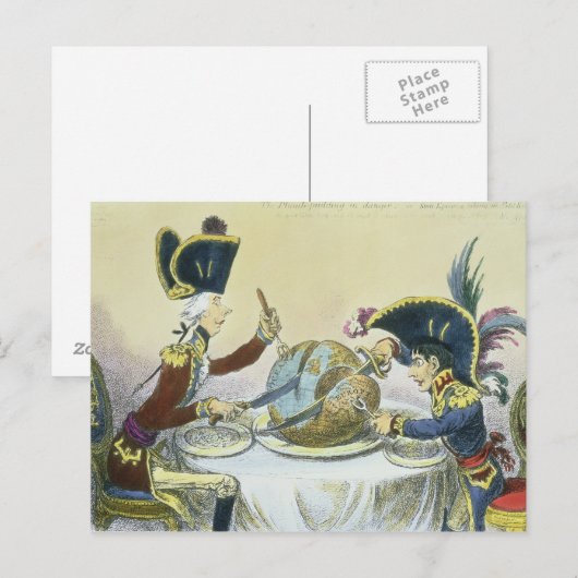Der Pudding in Gefahr, 1805 Postkarte (Vorne/Hinten)