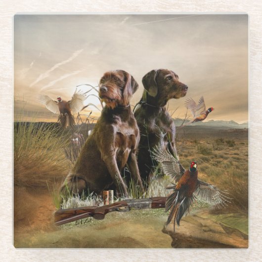 Der Pudelpointer Glasuntersetzer (Vorderseite)