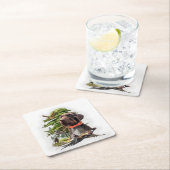 Der Pudelpointer Rechteckiger Pappuntersetzer (Vor Ort)