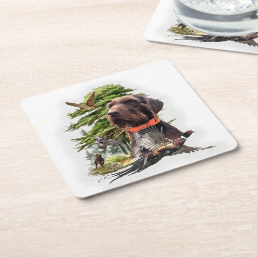 Der Pudelpointer Rechteckiger Pappuntersetzer (angewinkelt)