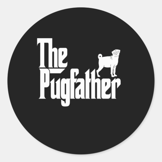 Der Pugvater Niedlich Hund Runder Aufkleber (Vorderseite)